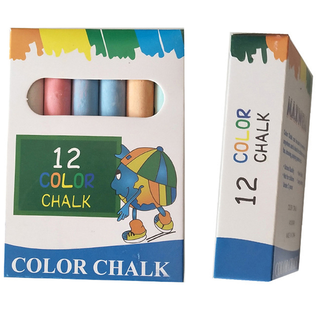 Zestaw 12 sztuk zmywalnej kredy dla dzieci i dorosłych w 6 kolorach - idealny do tablic szkolnych i kuchni - Wianko - 3