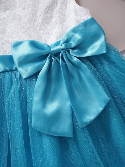 Sukienka koronkowa dla dziewczynek - pierwsza urodzinowa, chrzciny - duże kokardy - na przyjęcie ślubne - z majtkami - 3-24 miesiące - Wianko - 8