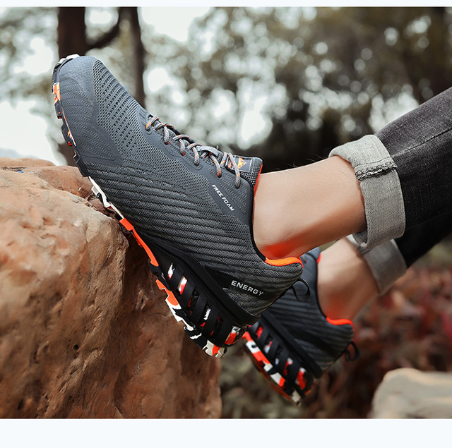 Męskie buty do biegania w terenie Lekkie i oddychające trampki trekkingowe antypoślizgowe - Wianko - 19