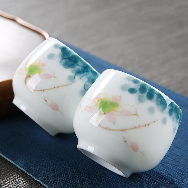 Zestaw ceramicznych filiżanek do herbaty, malowanych ręcznie, 2 sztuki/partia - Wianko - 5