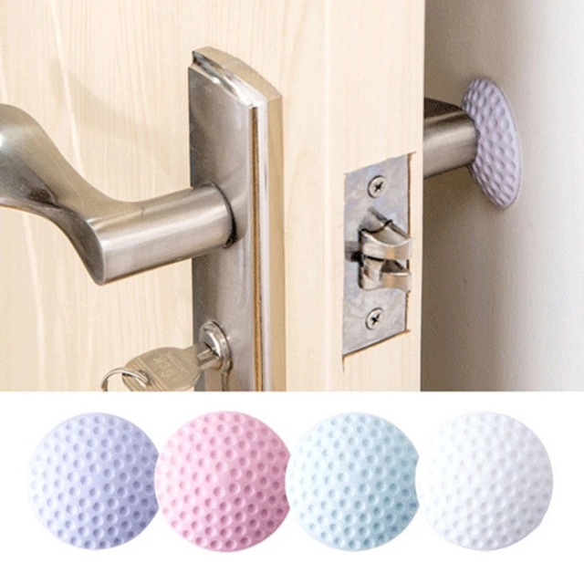 Gumowe uchwyty ochronne i wyciszające drzwi - naklejki, ścienna podkładka gałkowa w stylu piłki golfowej - bezpieczeństwo drzwi - Wianko - 4