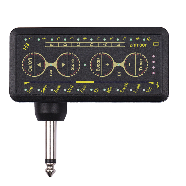 Wzmacniacz słuchawkowy gitarowy akumulator-Ammon multi-effects gitarowy 3.5mm Jack - Wianko - 9