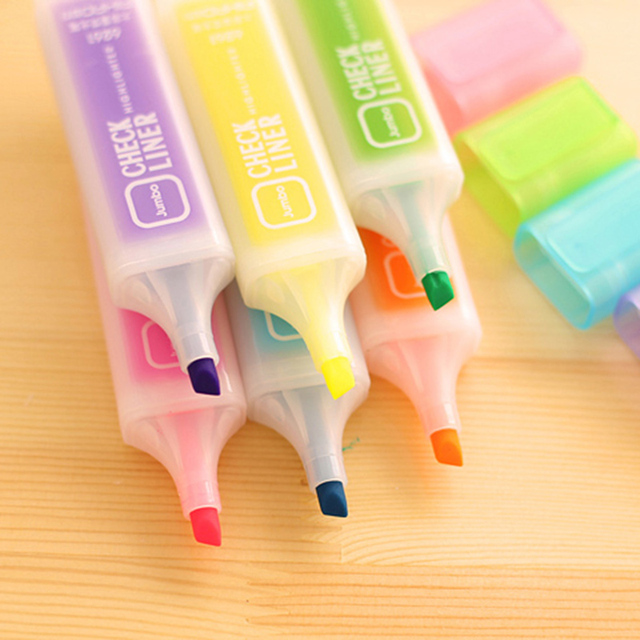 Fluorescencyjne markery akwarelowe Kawaii, 10 sztuk/paczka, do malowania w szkole - Wianko - 7