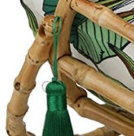 Pomponowa bambusowa torba na plażę ręcznie robiona dla kobiet - Wianko - 3