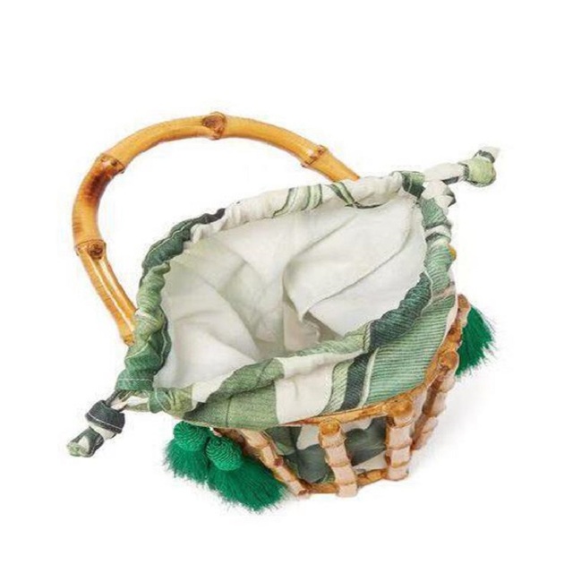 Pomponowa bambusowa torba na plażę ręcznie robiona dla kobiet - Wianko - 2
