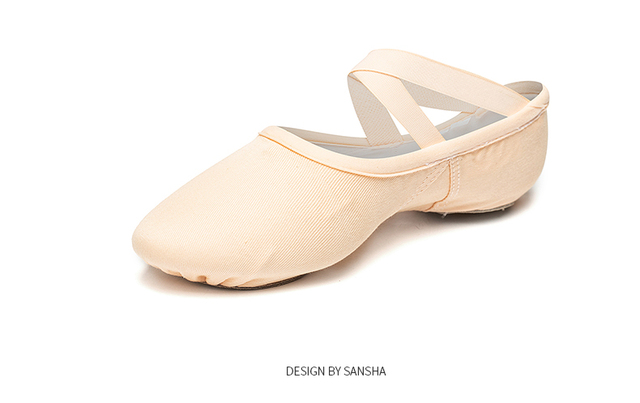 Buciki do tańca baletowego Sansha dla dorosłych dzieci EU33-42 zamszowe z elastyczną rozciągliwą podeszwą dzielonej stopy - Wianko - 9