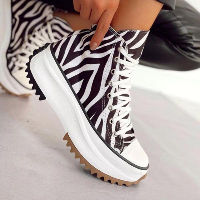 Nowoczesne sportowe buty damskie z wzorem zebry, idealne na co dzień - 2021 - Wianko - 3