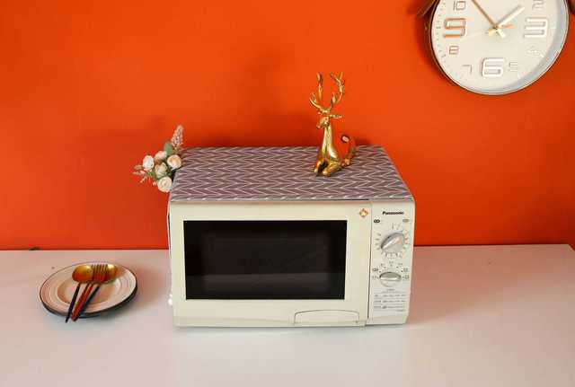 Nakładka na kuchenkę mikrofalową bawełniana z osłoną przeciwpyłową i pomponem - akcesorium do kuchni w stylu Nordic dla domu - Wianko - 66