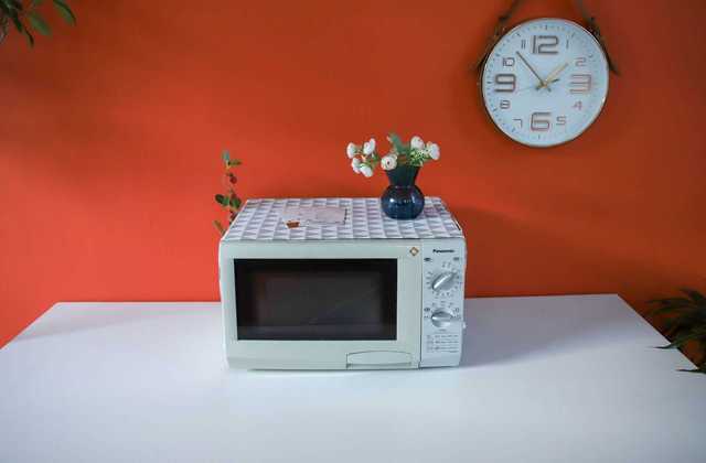 Nakładka na kuchenkę mikrofalową bawełniana z osłoną przeciwpyłową i pomponem - akcesorium do kuchni w stylu Nordic dla domu - Wianko - 43
