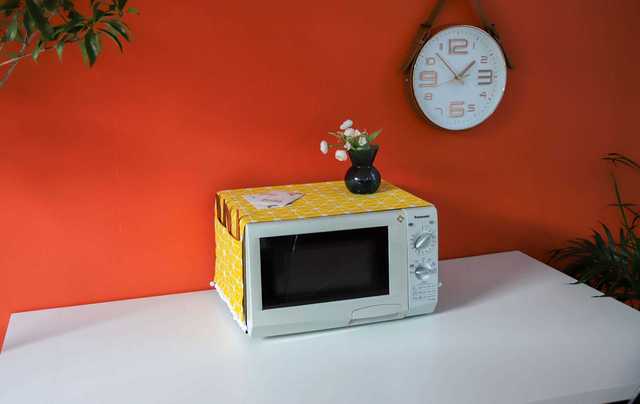 Nakładka na kuchenkę mikrofalową bawełniana z osłoną przeciwpyłową i pomponem - akcesorium do kuchni w stylu Nordic dla domu - Wianko - 58