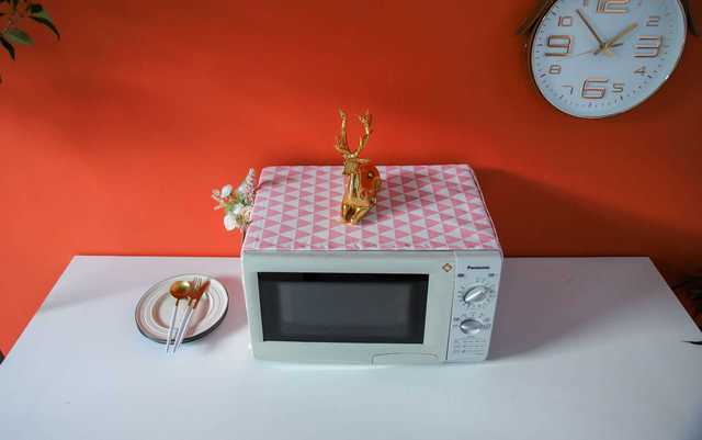 Nakładka na kuchenkę mikrofalową bawełniana z osłoną przeciwpyłową i pomponem - akcesorium do kuchni w stylu Nordic dla domu - Wianko - 63
