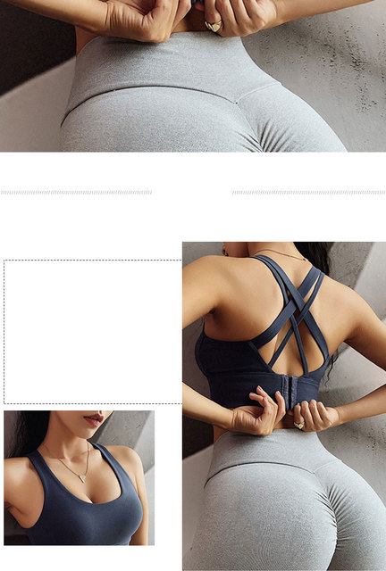 Sportowy biustonosz plus size Nylon Crop Top Push Up - idealny na fitness, siłownię i jogę - Wianko - 2