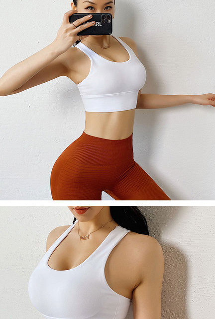 Sportowy biustonosz plus size Nylon Crop Top Push Up - idealny na fitness, siłownię i jogę - Wianko - 6