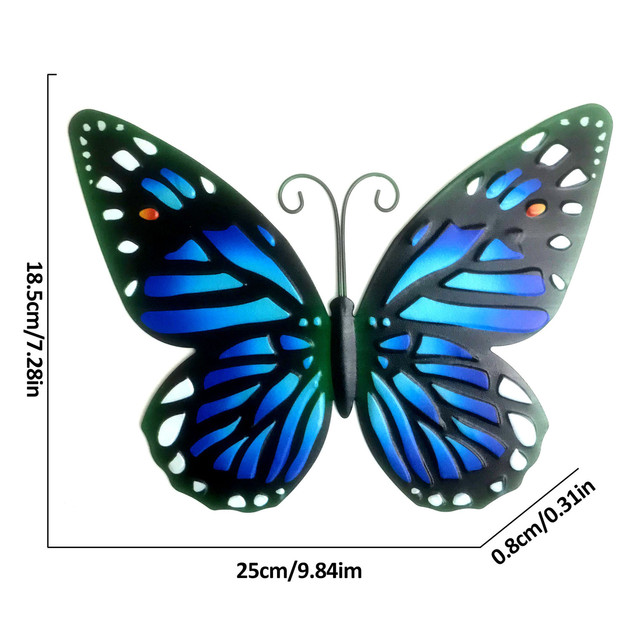 3D metalowy motyl do dekoracji ścian - 1/3/4 sztuki - Wianko - 17