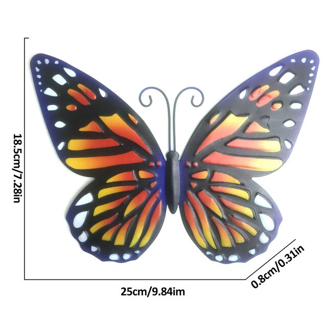 3D metalowy motyl do dekoracji ścian - 1/3/4 sztuki - Wianko - 18