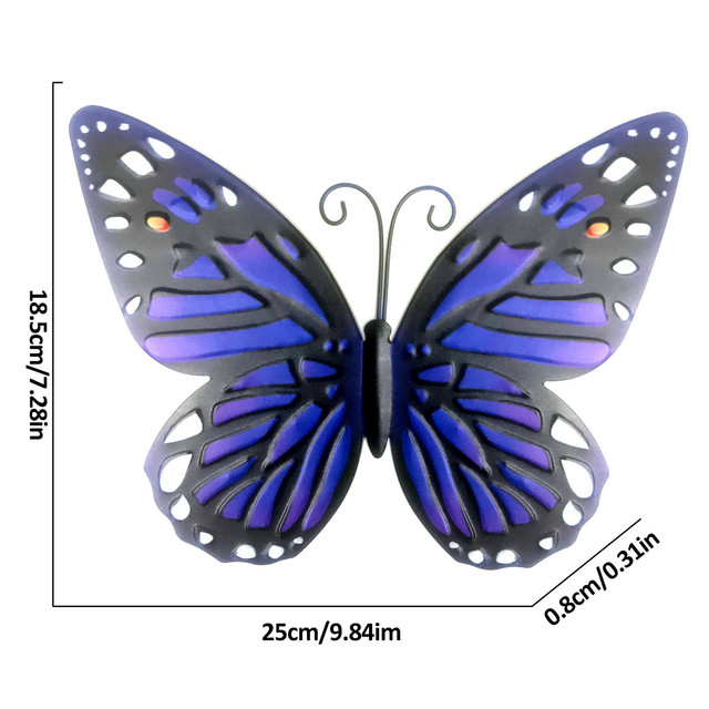 3D metalowy motyl do dekoracji ścian - 1/3/4 sztuki - Wianko - 20