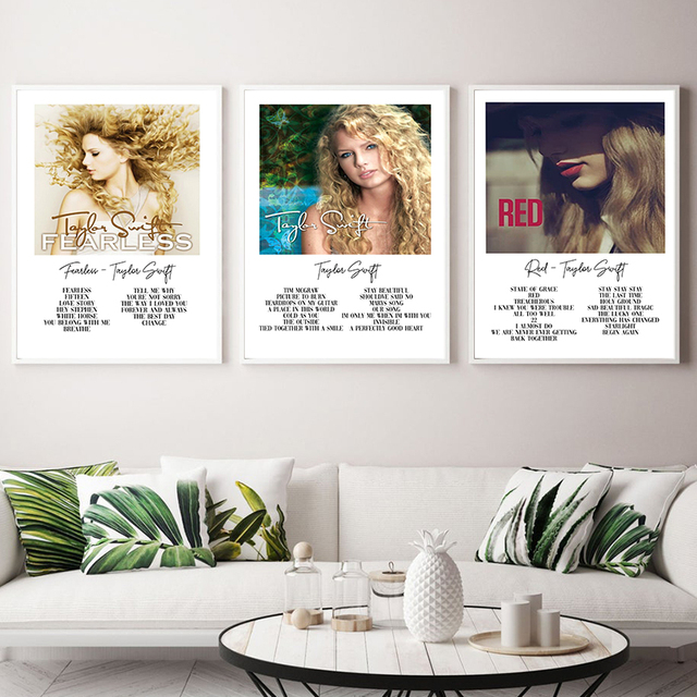 Plakaty i druki ścienne z muzyką Taylor Swift - Speak Now, Red, 1989, Lover, dekoracja dla fanów, pokoje domowe - Wianko - 2
