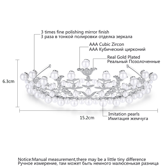 LUOTEEMI Luksusowa ślubna tiara kryształowa - korona księżniczka, królowa, korowód, biżuteryjna opaska na głowę - Wianko - 16