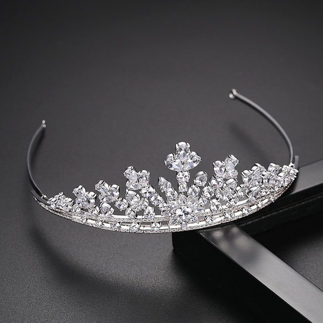 LUOTEEMI Luksusowa ślubna tiara kryształowa - korona księżniczka, królowa, korowód, biżuteryjna opaska na głowę - Wianko - 18