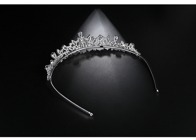 LUOTEEMI Luksusowa ślubna tiara kryształowa - korona księżniczka, królowa, korowód, biżuteryjna opaska na głowę - Wianko - 3