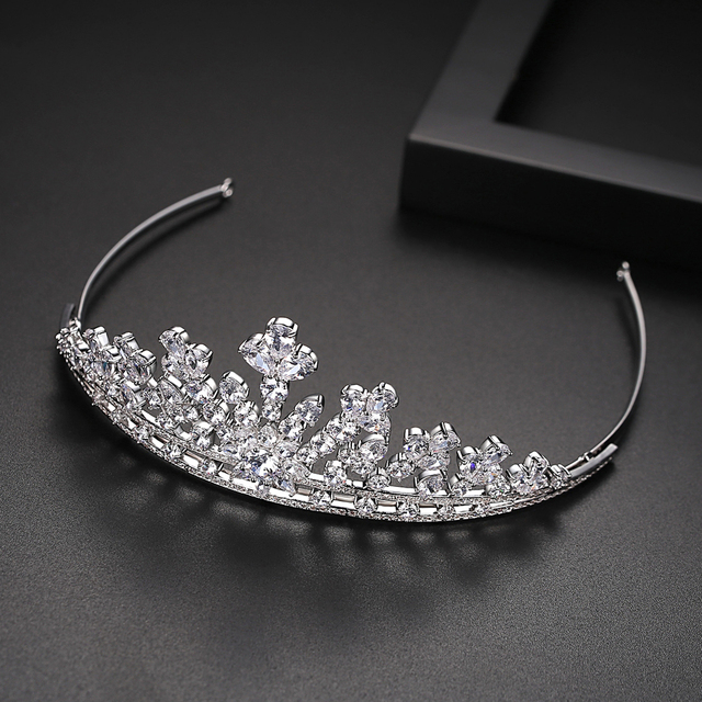 LUOTEEMI Luksusowa ślubna tiara kryształowa - korona księżniczka, królowa, korowód, biżuteryjna opaska na głowę - Wianko - 19