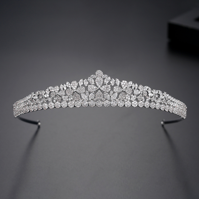 LUOTEEMI Luksusowa ślubna tiara kryształowa - korona księżniczka, królowa, korowód, biżuteryjna opaska na głowę - Wianko - 32
