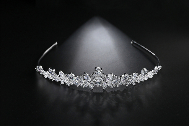 LUOTEEMI Luksusowa ślubna tiara kryształowa - korona księżniczka, królowa, korowód, biżuteryjna opaska na głowę - Wianko - 2