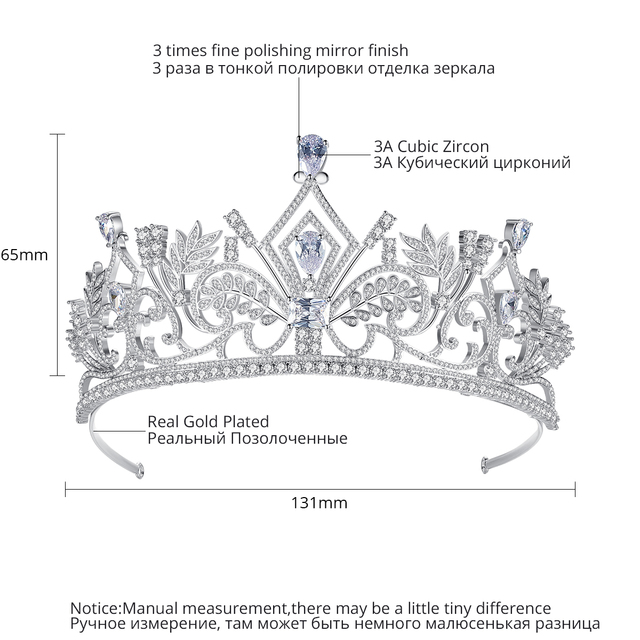 LUOTEEMI Luksusowa ślubna tiara kryształowa - korona księżniczka, królowa, korowód, biżuteryjna opaska na głowę - Wianko - 26