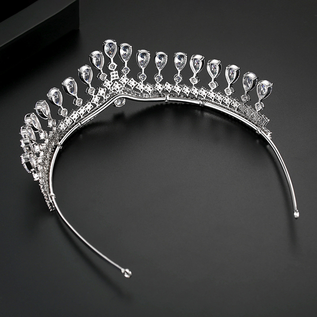 LUOTEEMI Luksusowa ślubna tiara kryształowa - korona księżniczka, królowa, korowód, biżuteryjna opaska na głowę - Wianko - 10
