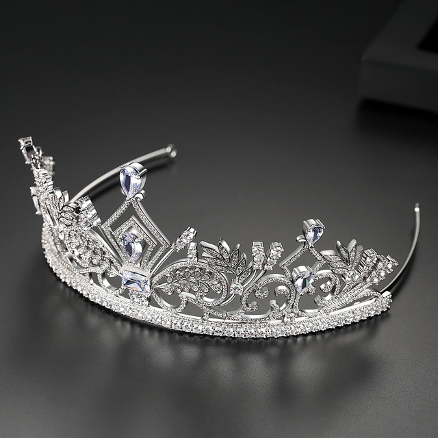 LUOTEEMI Luksusowa ślubna tiara kryształowa - korona księżniczka, królowa, korowód, biżuteryjna opaska na głowę - Wianko - 25