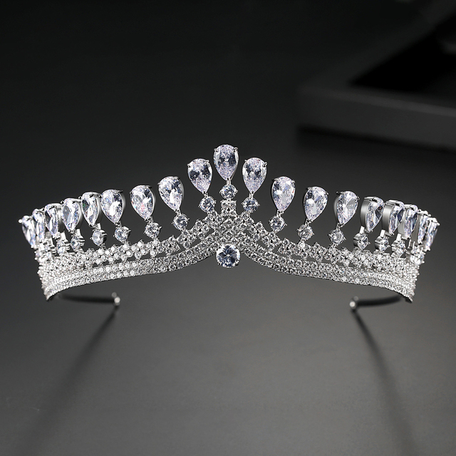 LUOTEEMI Luksusowa ślubna tiara kryształowa - korona księżniczka, królowa, korowód, biżuteryjna opaska na głowę - Wianko - 7