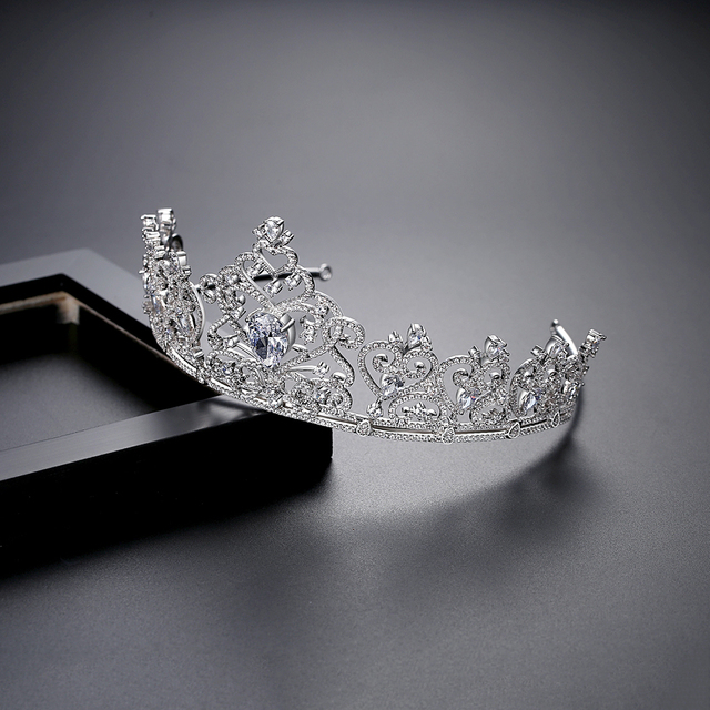 LUOTEEMI Luksusowa ślubna tiara kryształowa - korona księżniczka, królowa, korowód, biżuteryjna opaska na głowę - Wianko - 39