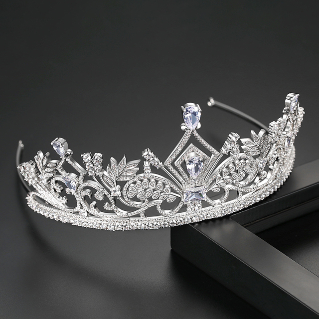 LUOTEEMI Luksusowa ślubna tiara kryształowa - korona księżniczka, królowa, korowód, biżuteryjna opaska na głowę - Wianko - 23