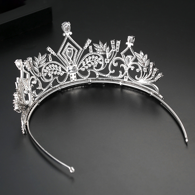 LUOTEEMI Luksusowa ślubna tiara kryształowa - korona księżniczka, królowa, korowód, biżuteryjna opaska na głowę - Wianko - 24