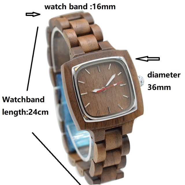 Luksusowy zegarek na rękę dla mężczyzn i kobiet 2021, drewniana bransoletka, kwadratowa tarcza, casual, sportowy - Wianko - 1