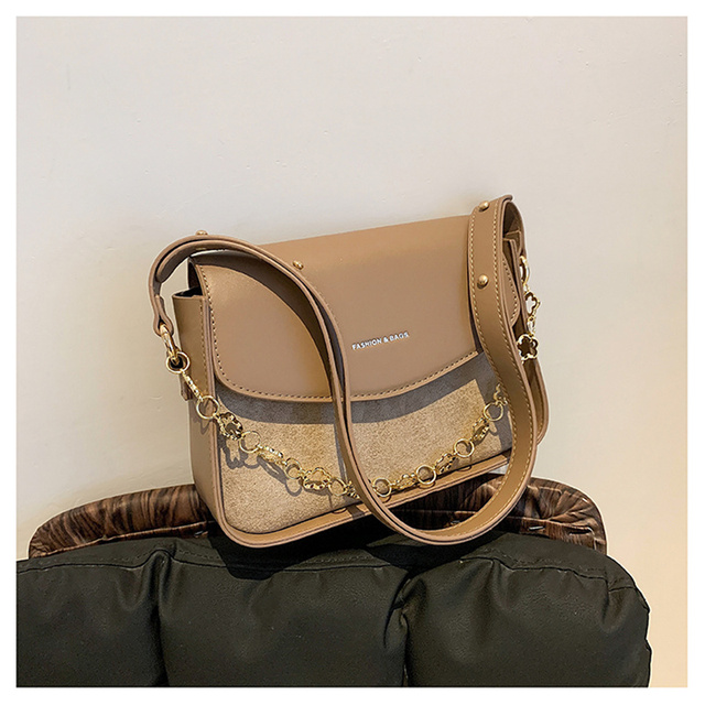 Nowa torebka damska na ramię ze skóry PU w stylu vintage z matowym wykończeniem i łańcuszkiem - Wianko - 29