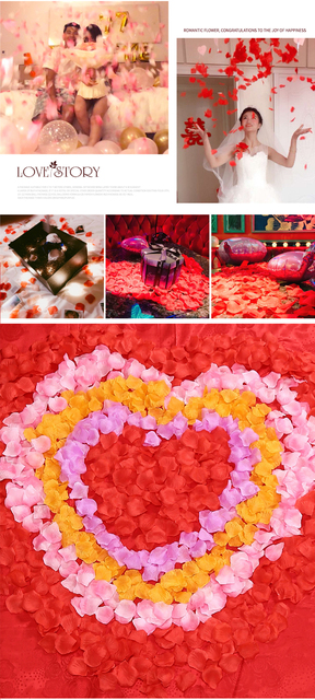 1000 sztuk należących do partii tańszych sztucznych płatków róż do dekoracji weselnych, imprez i festiwali - dostępne w kolorze złotym, srebrnym i innych - Wianko - 3