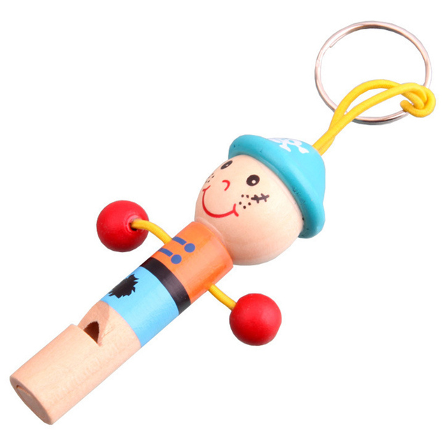 Drewniana lalkowa zabawka - Mini pirat w stylu kreskówki z edukacyjnym instrumentem muzycznym dla dzieci - małe drewniane gwizdki - Wianko - 8