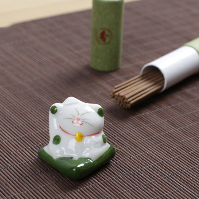 Ceramiczny palnik kadzidełka - przenośny kot na szczęście do dekoracji domu, biura, dla miłośników DIY - Wianko - 20
