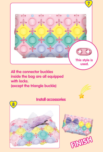 Zabawka DIY - Kolorowy spinner push bubbles w torbie na ramię - Wianko - 10
