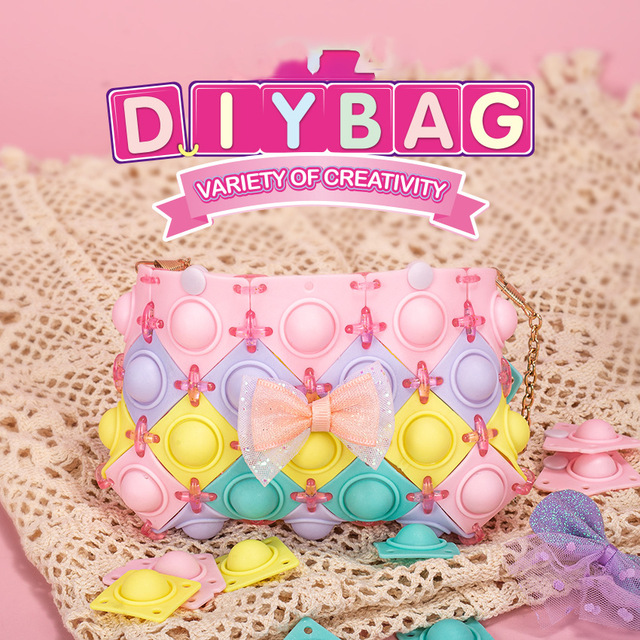 Zabawka DIY - Kolorowy spinner push bubbles w torbie na ramię - Wianko - 1