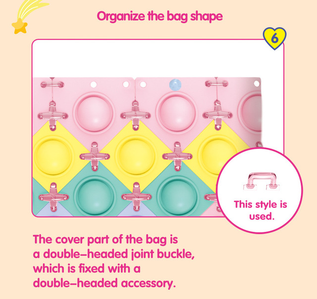 Zabawka DIY - Kolorowy spinner push bubbles w torbie na ramię - Wianko - 9