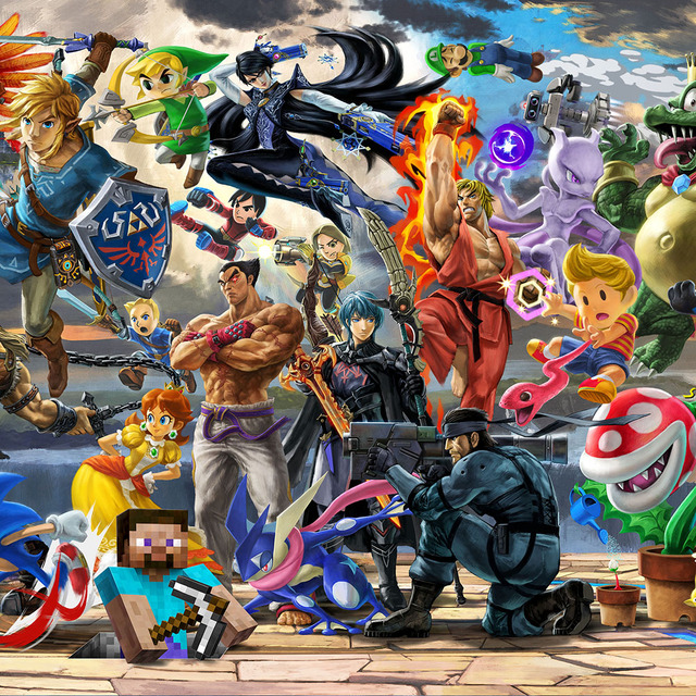 Najnowsze obrazki na płótnie z motywem kreskówkowym Super Smash Bros Ultimate Update do dekoracji wnętrz - Wianko - 4