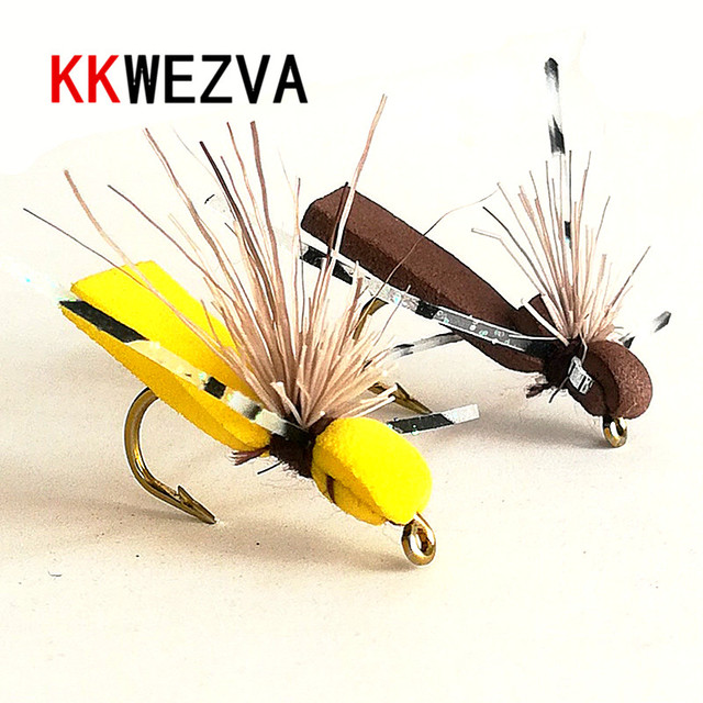 14 sztuk przynęt wędkarskich podobnych do sztucznych much typu owady suche szarańcza pływające pstrąg - Wianko - 1