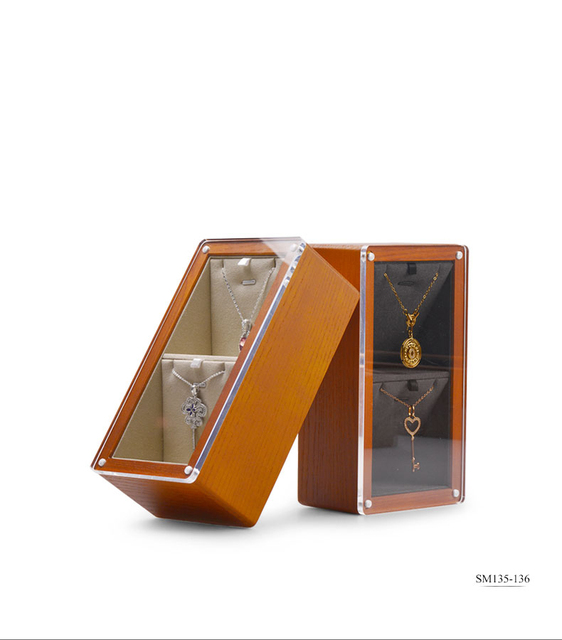 Gablota na zegarki z litego drewna, magnes, wiosna, wisiorek, schowek – organizer biżuterii - Wianko - 3