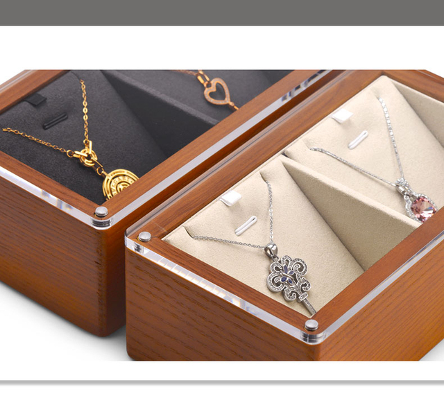 Gablota na zegarki z litego drewna, magnes, wiosna, wisiorek, schowek – organizer biżuterii - Wianko - 4