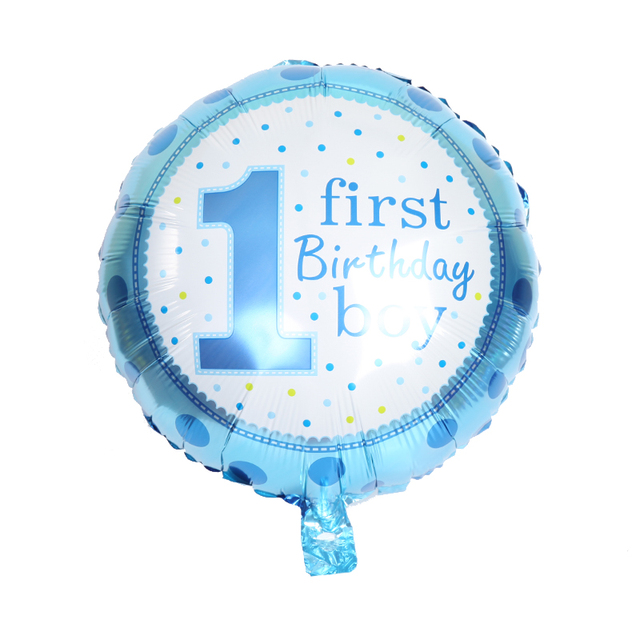 10 sztuk 18-calowe foliowe okrągłe balony z numerem 1 na pierwsze urodziny dla dziewczynki i chłopca - dekoracja na baby shower - Wianko - 2