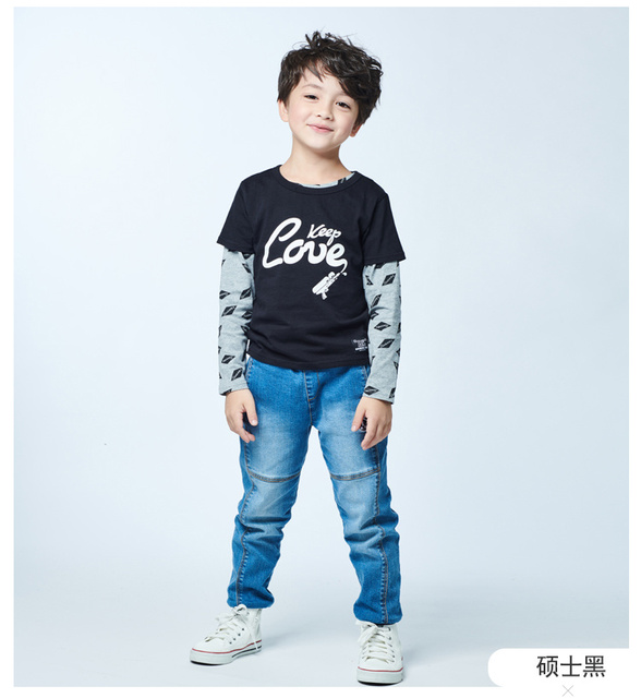 Bawełniany T-shirt chłopięcy Bosideng z krótkim rękawem i długim rękawem, zestaw dwuczęściowy, letni - c811cj1020 - Wianko - 20