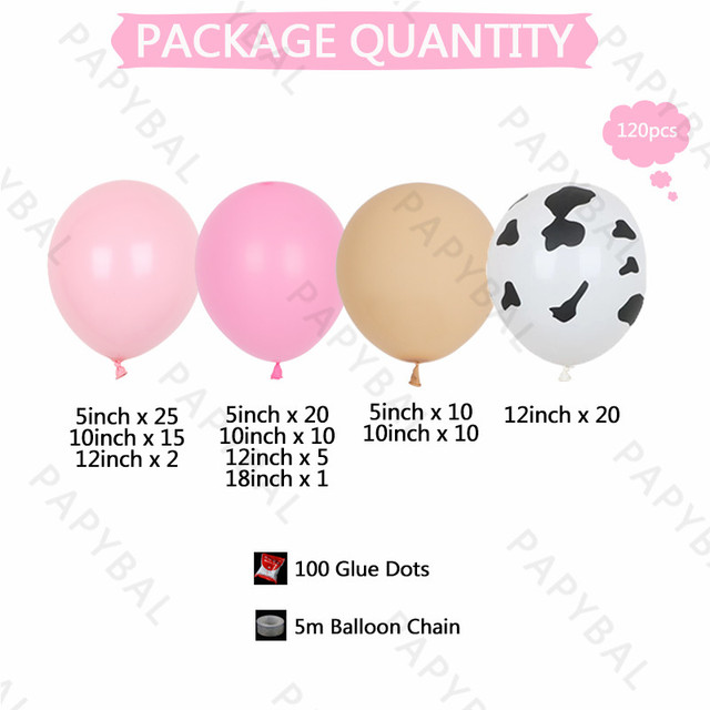 Zestaw 120 różowych lateksowych balonów w tematyce farmy - dekoracja urodzinowa i dla dzieci - Wianko - 5