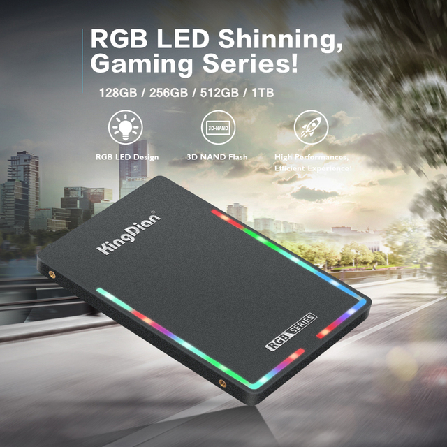 Dysk twardy SSD KingDian RGB LED Shinning SATA3 - 120GB, 240GB, 480GB, 1TB - seria gier - Wianko - 1